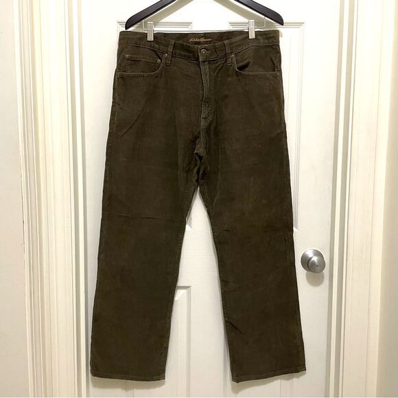 Eddie Bauer Brown Corduroy Pants Specially Dyed 100%‎ Cotton Men’s Size 36x30 - Picture 1 of 4